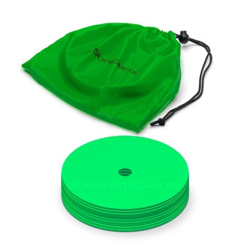 Imagen de Conjunto de 10 marcadores de disco planos verdes 