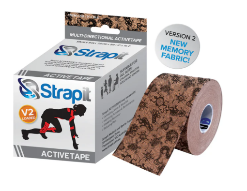 Imagen de Strapit ACTIVETAPE 7,5 cm x 5 m – Beige/Negro