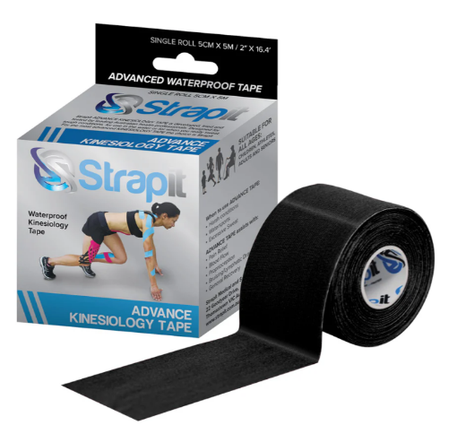 Imagen de Cinta de kinesiología Advance 5cm x 5m Negra – Strapit