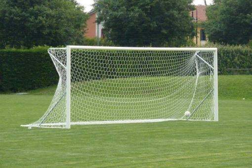 Imagen de Poarta Fotbal Aluminiu 7.32x2.44 m, cu cadru fix de sol