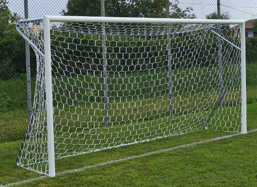 Imagen de Portería móvil de fútbol de aluminio 4 × 2 m — Ø80 mm con red incluida — VI 6028