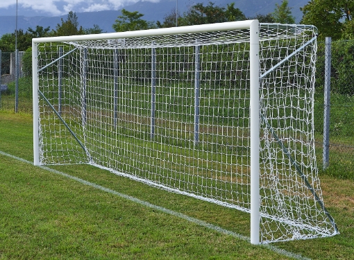 Imagen de Portería móvil de fútbol de aluminio 6 × 2 m — Ø80 mm con red incluida — VI 6033